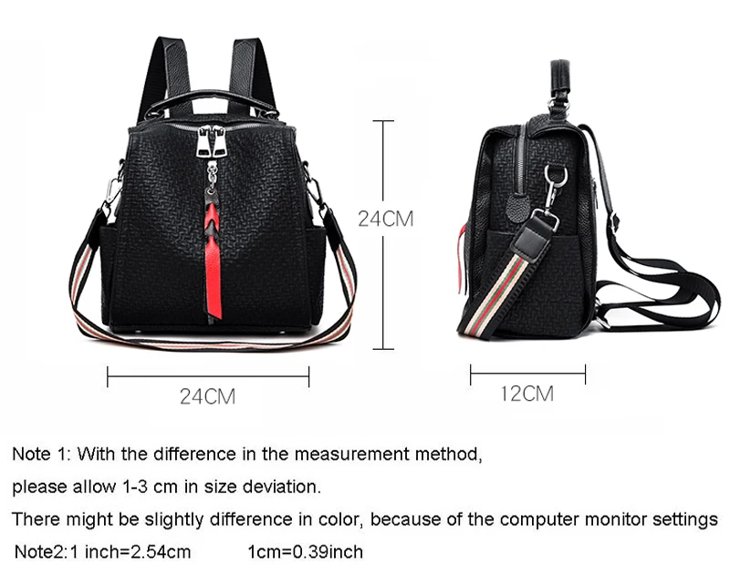Роскошный высококачественный брендовый женский рюкзак женский рюкзак черные осенние и зимние основные модели