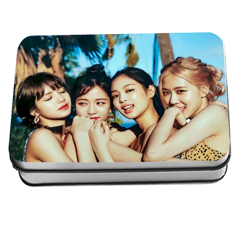 Kpop BLACKPINK BLACKPINK'S летний дневник фото Lomo карты Мода blackblackpink вентиляторы подарки металлический ящик 40 шт./кор