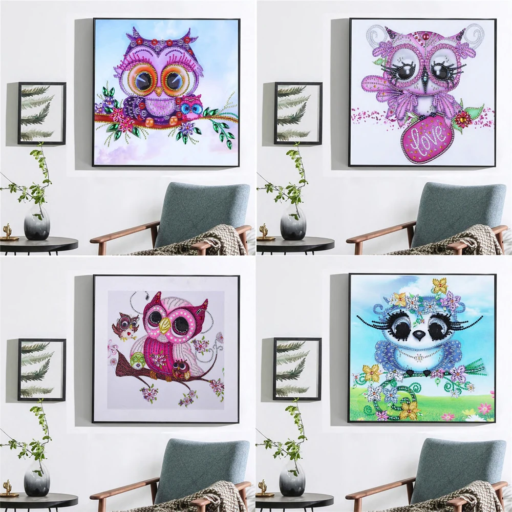Алмазная картина особой формы Бабочка павлин волк сова цветок сделай сам 5D