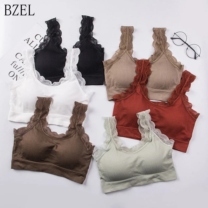 

BZEL Quality Female Bra Solid Push Up Bra Wire Free Seamless Lace Bralette Women Casual Bras For Girls Intimate Dropshipping