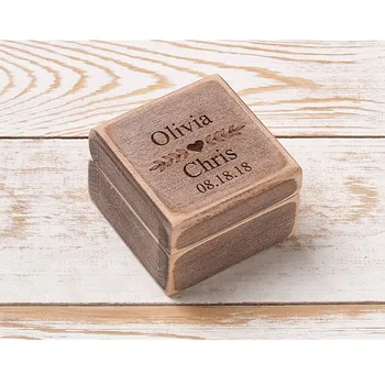 

personalized Rustic wedding ring box wood Ring Bearer box engraved Ring Holder ring pillow Jewelry Box engagement proposal gift
