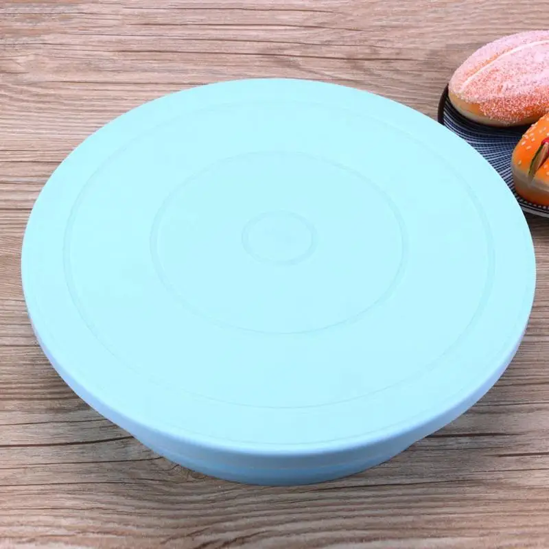  DIY Cake Plate Turntable Rotating Anti-skid Round Cake Stand Platform Turntable Cake Pan Rotary Tab