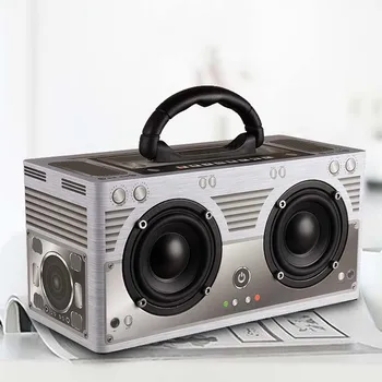 

New Style Retro Portable Wooden Bluetooth Loudspeaker Subwoofer Sound Speaker Music Player Support TF Card AUX Wired Connection