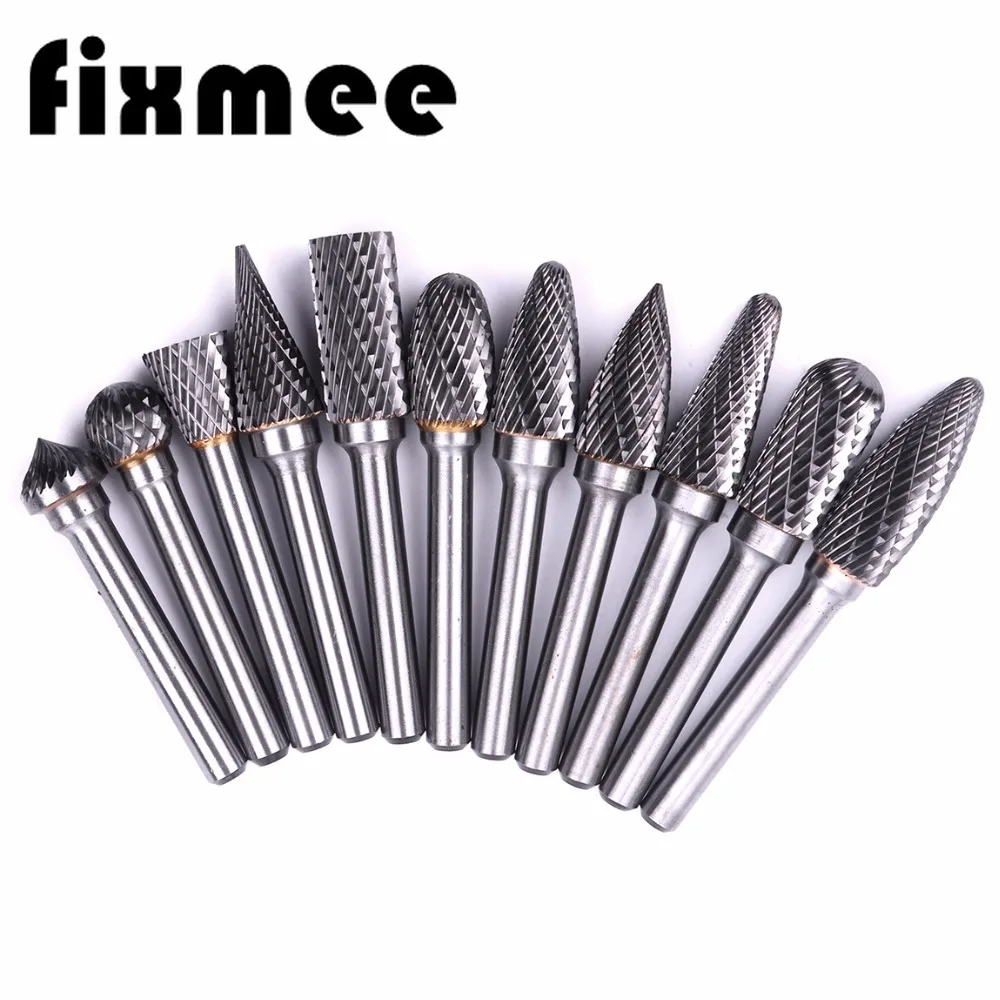 

1PC 1/4"6mm Shank 12mm Diameter Tungsten Carbide Rotary File Double Cut Rotary Burr 8mm-32mm Blade Length Dremel Rotary Tool