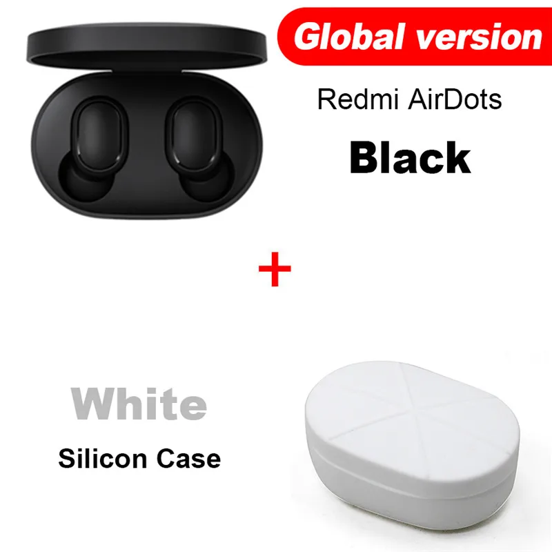 Add White Case Оригинальные наушники Xiaomi Redmi Airdots, беспроводные наушники Xiaomi, голосовое управление, Bluetooth 5,0, шумоподавление, управление краном - Цвет: Add White Case