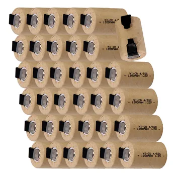 

35 pcs 4/5SC battery 1.2V SUBC batteries rechargeable high drain 1200mah with tabs color random