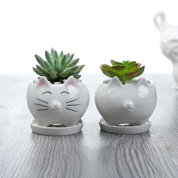 

European Style White Porcelain Flowerpot Creative Garden Art Ceramic Vase Balcony Succulent Plant Pot Container Desktop Ornament