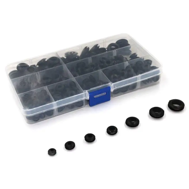 ELEG-260pcs резиновые втулки в ассортименте прокладка провода катушки проводки M3/M4/M5/M6/M8/M10/M12