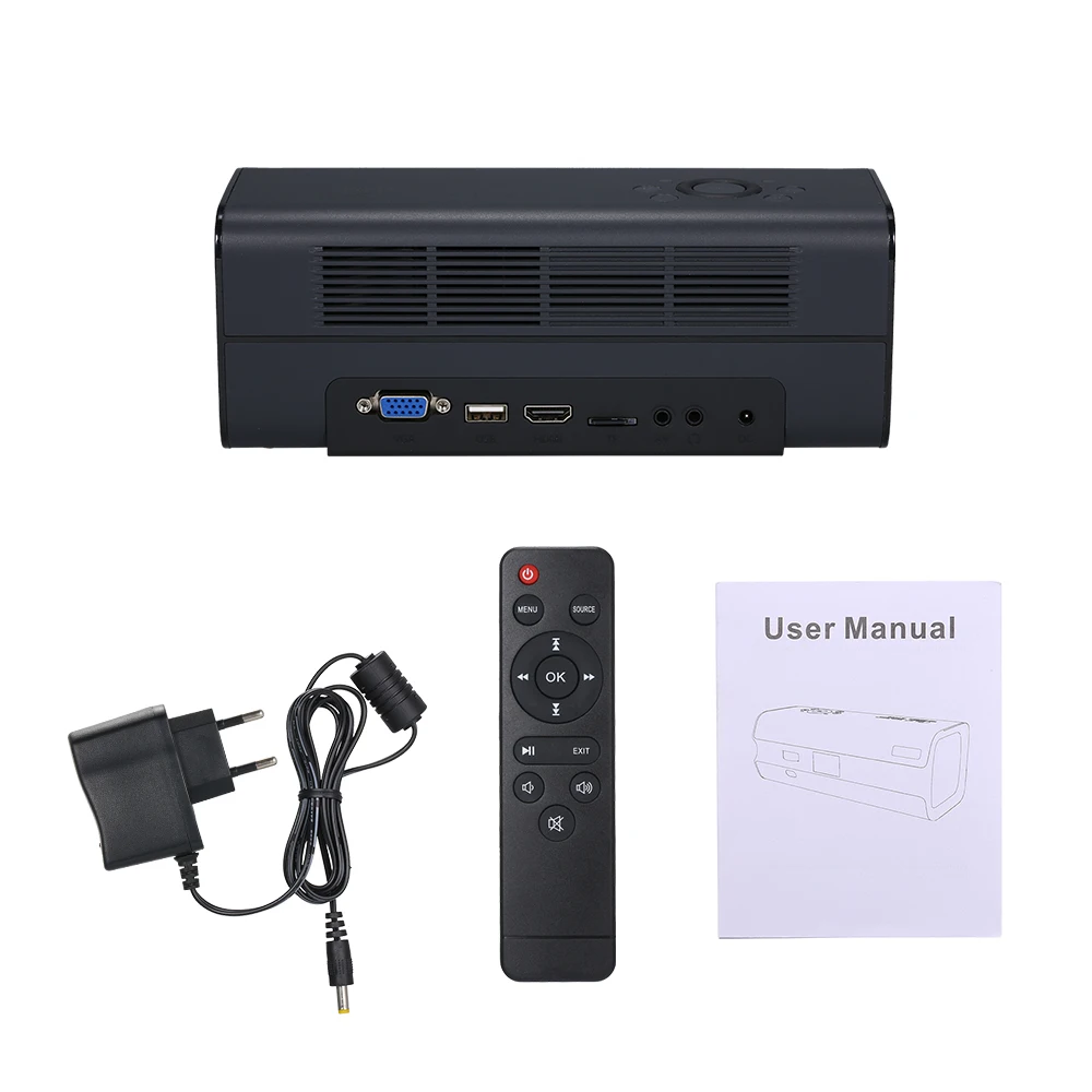 

Projector Full HD DLP Portable Mini Projector with 30000 Lamp Life Side Projector for Home Theater Entertainment Sharing US Plug