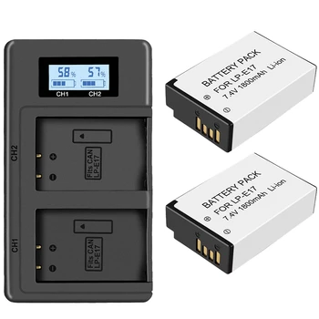 

2Pc Lp-E17 Battery+Lcd Usb Dual Charger for Canon Eos 200D M3 M6 750D 760D T6I T6S 800D 8000D Kiss X8I Cameras