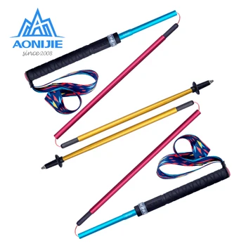 

AONIJIE 2PCS Lightweight Folding Collapsible Quick Lock Trekking Pole Hiking Pole Trail Running Walking Stick Carbon Fiber