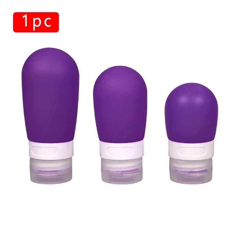 purple 38/60/80 мл модные Карамельный цвет силиконовые путешествия бутылки косметический контейнер лосьон шампунь аксессуары для путешествий - Цвет: purple