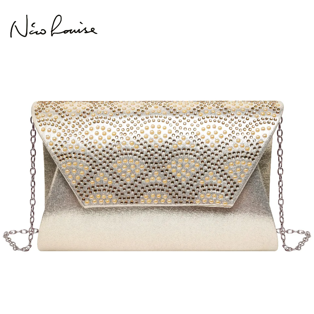 Women Evening Clutch Bag Diamond Handbags Female Day Wedding Purse Party Banquet Black/Gold/Silver with Chain |