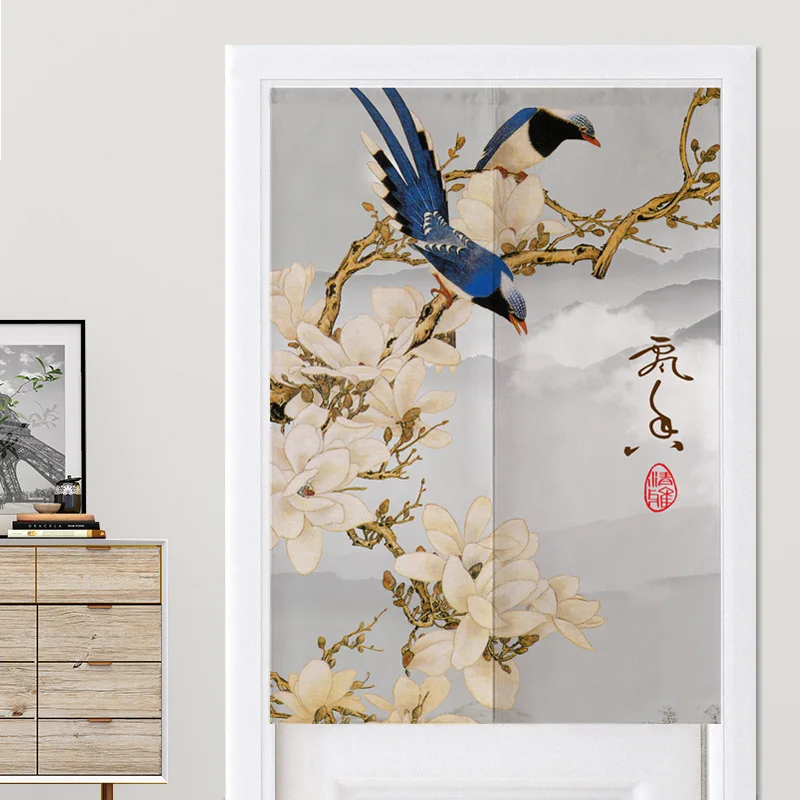 Китайский цветок и птица занавеска на дверь в спальню Кухня Половина занавеска для ванной фэн шуй занавеска Норен - Цвет: 8