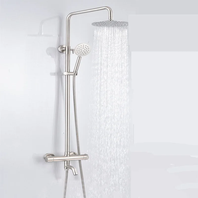 

Sus304 Constant Temperature Third Gear Shower Set Ultra-Thin 304 Shower Set Supercharge Third Gear Adjustable Height Adjustable