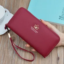 

Flower Long Women Wallets Pu Leather Zipper Coin Purses Female Diamond Decoration Card Holder Ladies Clutch Phone Bag Money Clip