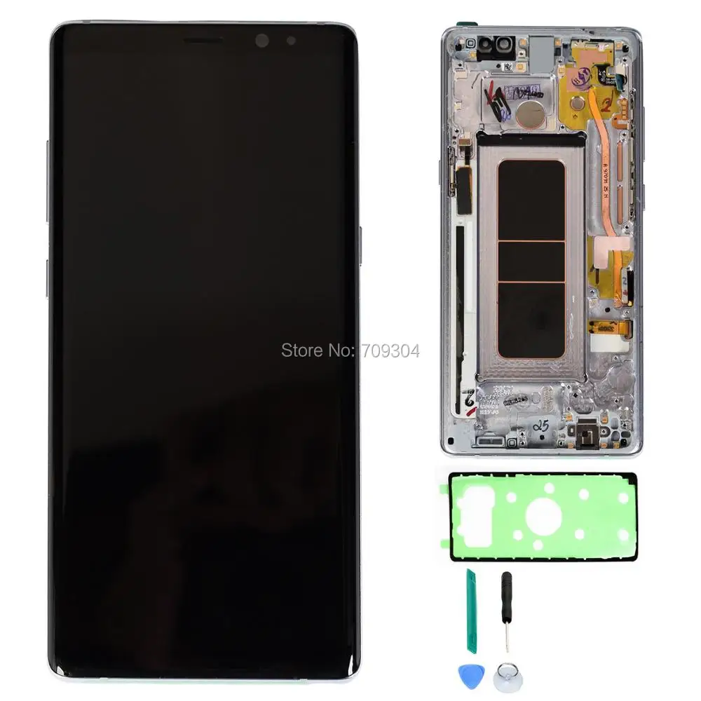Супер AMOLED дисплей для SAMSUNG Galaxy NOTE8 ЖК-дисплей сенсорный экран Запасные части+ рамка - Цвет: with purple frame