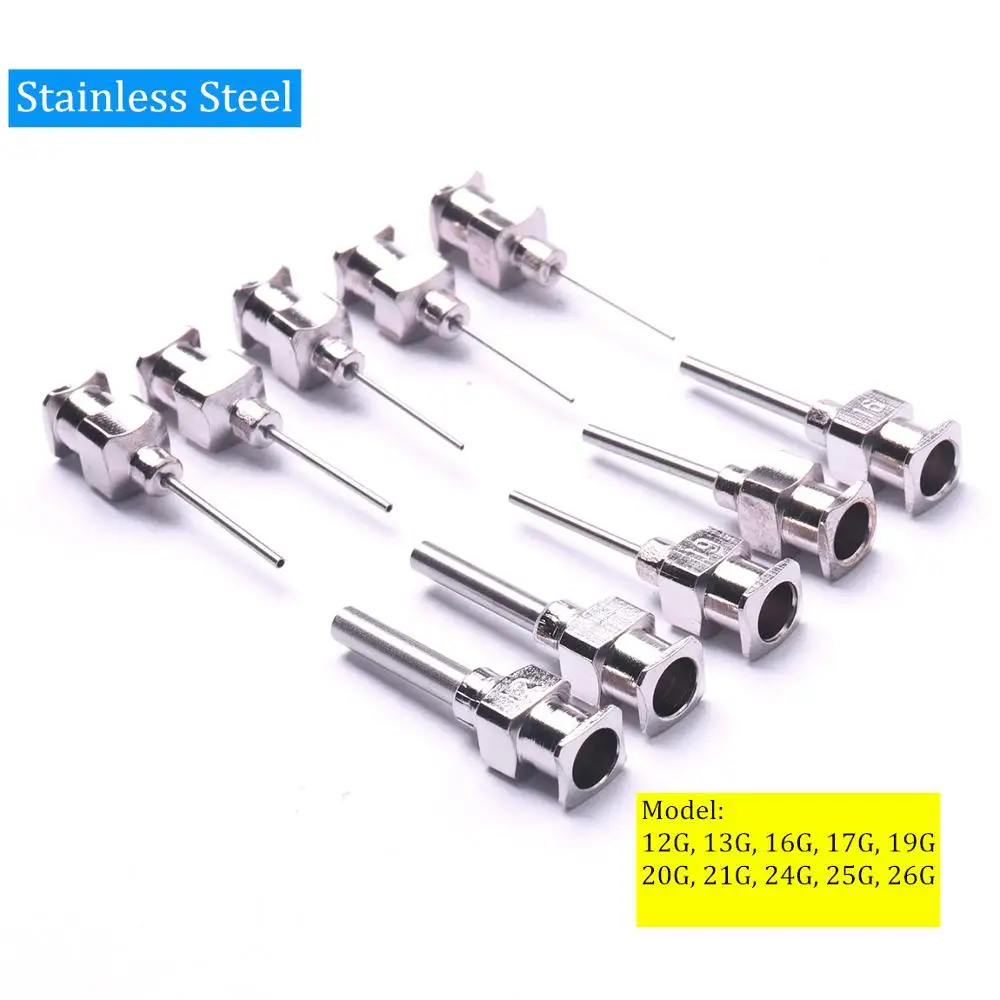

10 PCS One Set Stainless Steel Dispensing Adhesive Syringe Needle Suitable for Large Space Precision Dispensing Equipmen