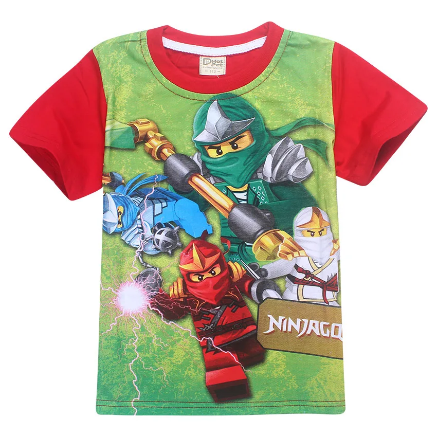 Детская футболка с принтом «ниндзя»; детская одежда для мальчиков; летняя одежда с короткими рукавами для малышей; футболка для мальчиков; детская одежда с принтом «Супермен» - Цвет: s0102-8982