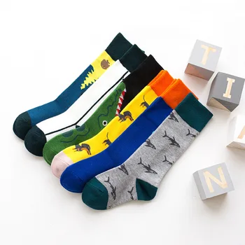 

Children Cotton Socks Cartoon Animal Crocodile Dinosaur Embroidery Print Socks for Boys Girls High Quality Kids Socks