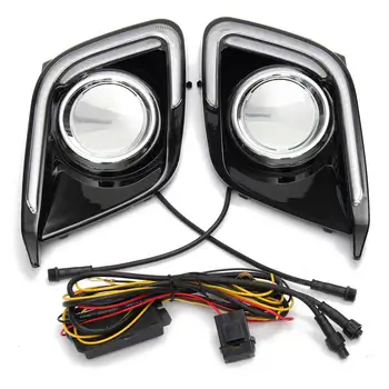 

Pair 12V 20W 6000K Car LED Light DRL Daytime Running Fog Light Lamp Turn Signal Light For Mazda 3 Axela 2014-2015 White & yellow