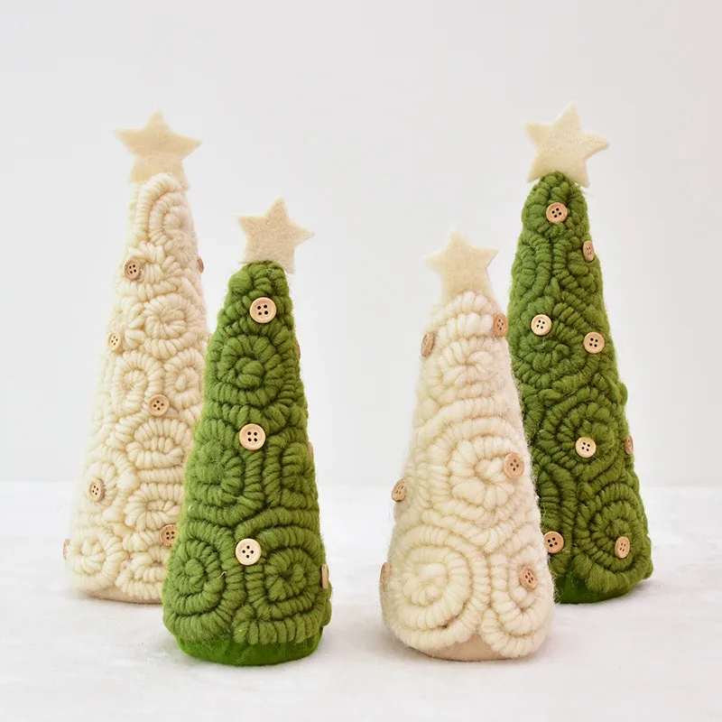 

Merry Christmas Tree Creative Wool Felt Mini Tree Christmas Gift for Girls New Year Xmas Pendant Decoration for Home DF48