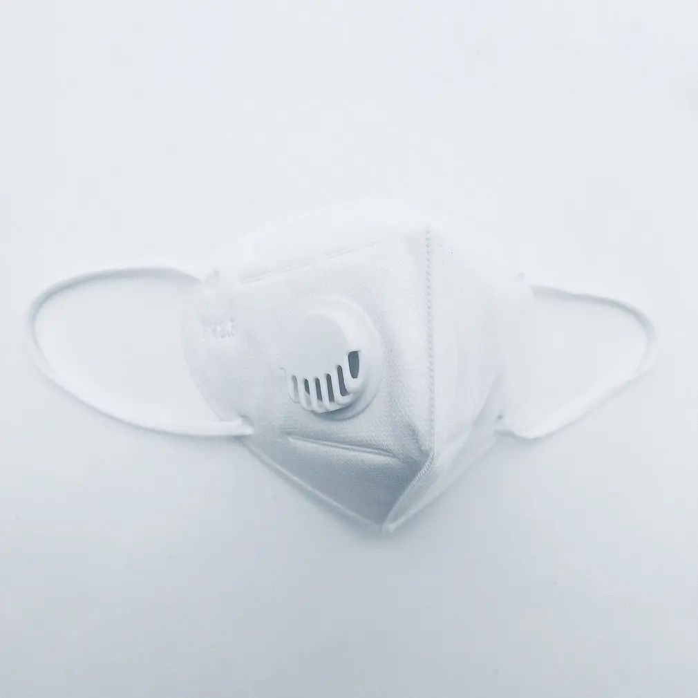 Нетканая защитная маска белая с клапаном