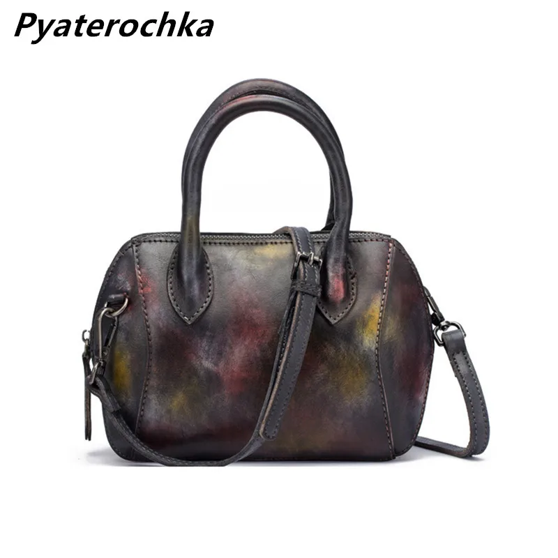 

Pyaterochka Women Small Shell Bag Vintage Fashion Mini Leather Handbags Bags Female Shoulder Crossbody Bags Genuine Leather Bag