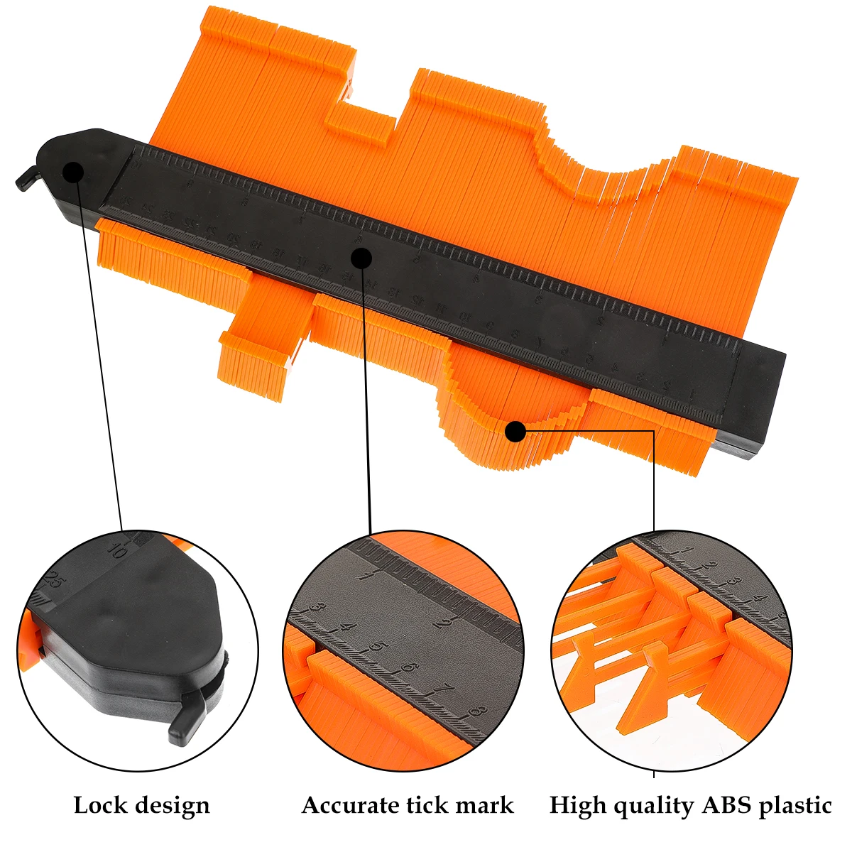 

12/14/25 Contour Gauge Plastic Profile Copy Contour Gauges Standard Wood Marking Tool Tiling Laminate Tiles dropping