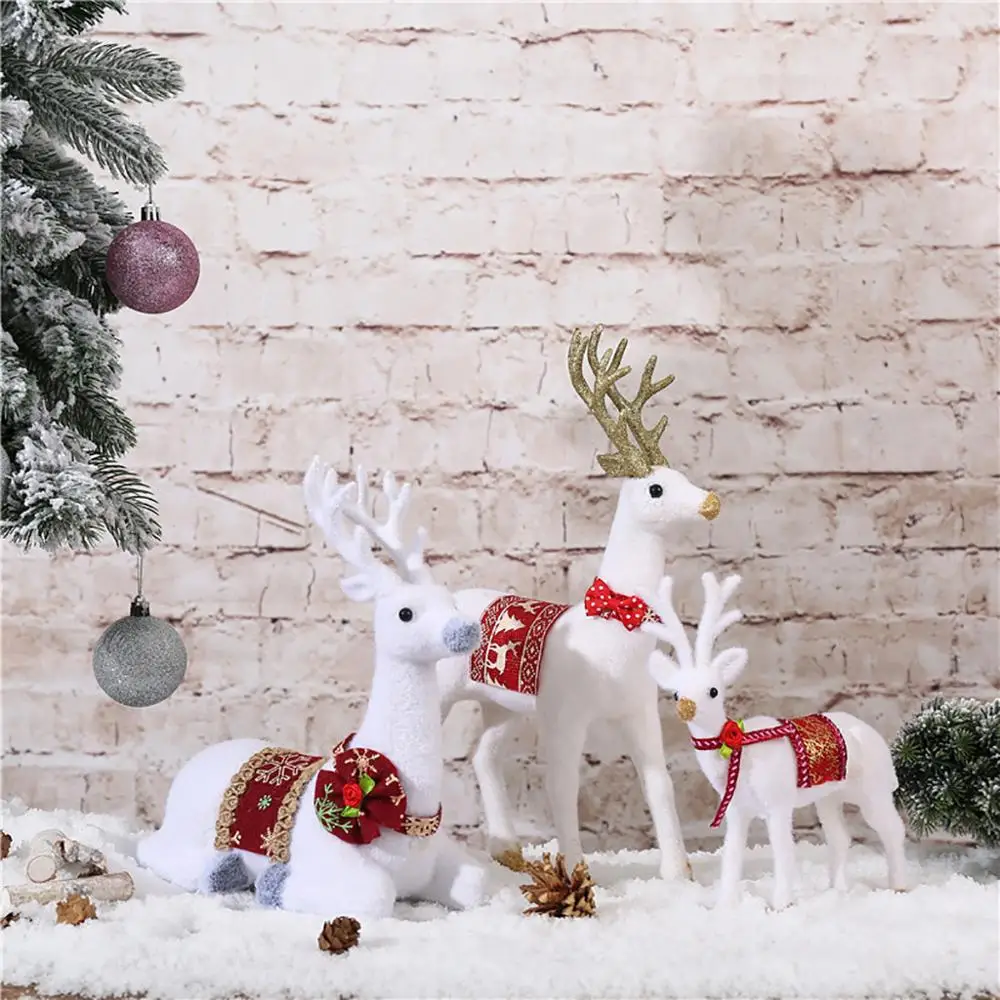 Рождественское украшение "Лось" Рождество Белый олень моделирование олень украшение дома лося кукла модель животного navidad подарок ozdoby swiateczne#5