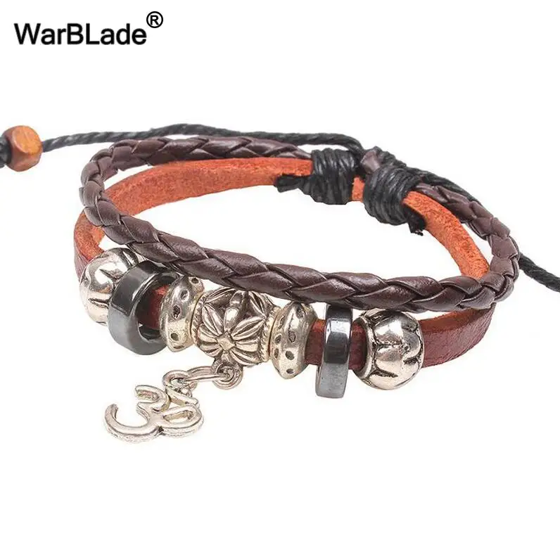 3 WBL Новая мода Evil Eye браслеты старинный браслет Многослойный кожаный браслеты с подвесками 10 шт. для мужчин и женщин - Окраска металла: 3