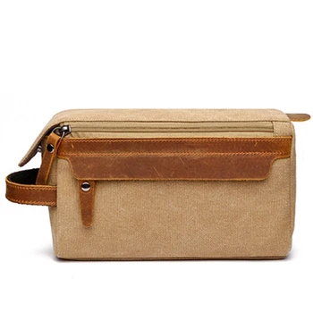

Men Travel Canvas Shaving Kits Cosmetic Makeup Organizer Women Toiletry Bag with Double Compartments Kosmetyczka Beauty Case