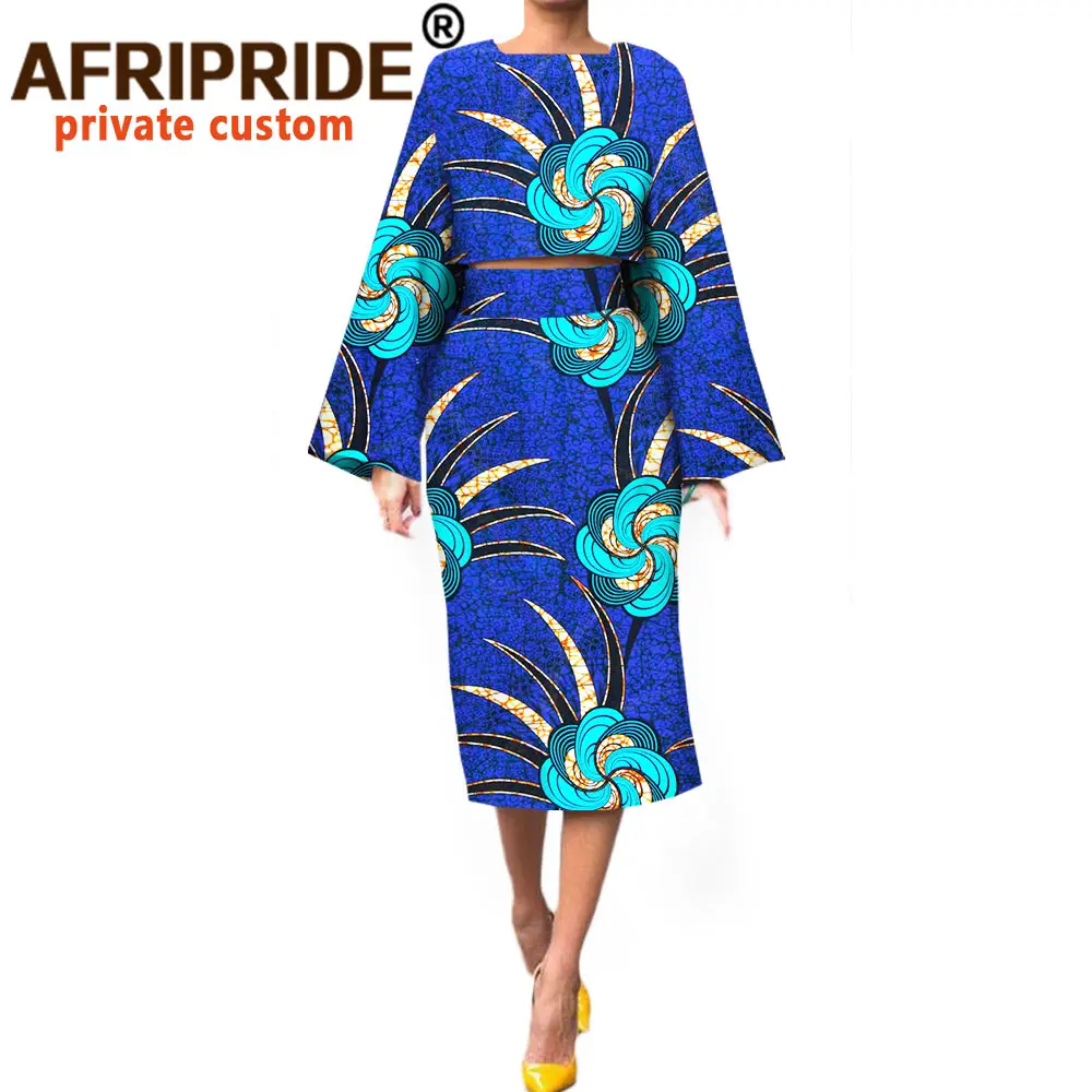 2018 женский костюм AFRIPRIDE частный на заказ длинный широкий рукав короткий топ +