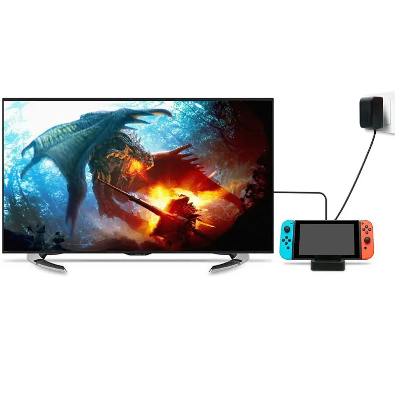 

HDMI Video Converter Base Docking Station Charging Stand for Switch Console
