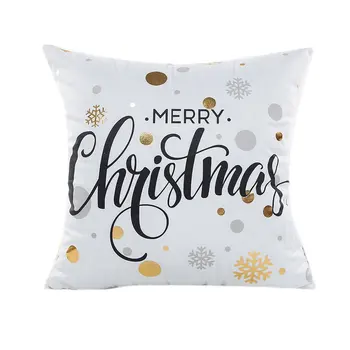 

Bronzing Christmas Pillowcover Gold Printed Pillow Cover Decorative Pillow Case Sofa Seat Car Pillowcase Soft Waist Back Pillow