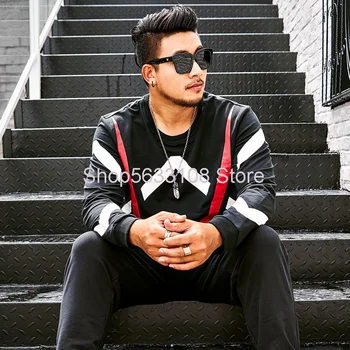

Leisure Sweater Male Big Size Fat Man Fat Brother Long Sleeve Autumn Small Shirt Obesity Big Size Y865b
