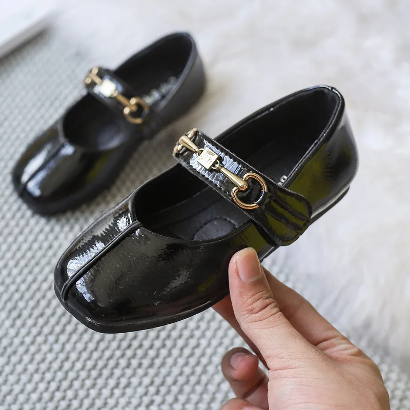 Yorkzaler Демисезонный модная детская одежда принцессы обувь для девочек из искусственной кожи, для детей водонепроницаемая обувь элегантная обувь для женщин и девушек; Размеры 26-30 - Цвет: Black