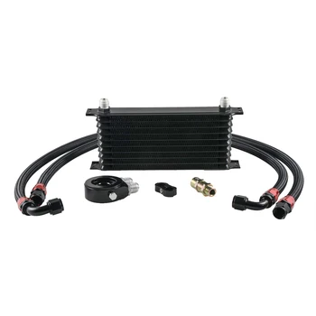 

Pouvoir 10 Rows AN10-10AN Oil Cooler Kit Universal Engine Transmission Black