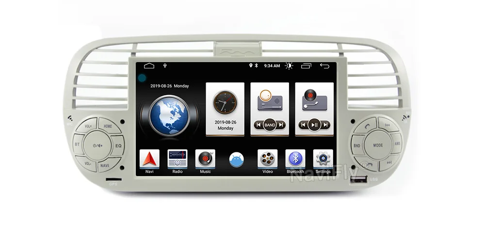 NaviFly ips экран DSP 2 din android 9,0 автомобильный multimidia gps навигатор для FIAT 500 аудио радио авто стерео аудио автомобиля