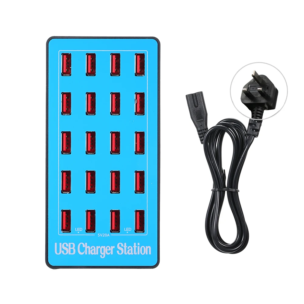 Usb-концентратор, 20 портов, умная зарядка, USB мульти-Сплиттер, быстрая зарядная станция, настенный адаптер питания для ноутбука