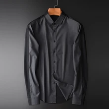 Minglu мужские рубашки контрастных цветов, роскошные шелковые ткани с длинным рукавом, мужские рубашки размера плюс 4xl, приталенные деловые повседневные мужские рубашки