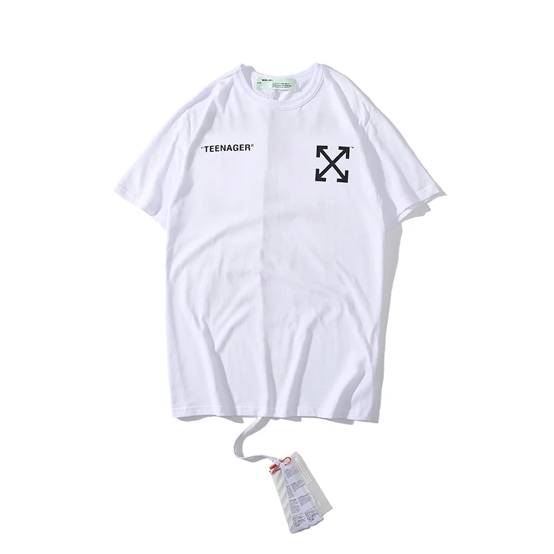 Футболка с героями мультфильма Симпсоны 19ss Off-White OW для мужчин и женщин унисекс, модные модели влюбленных пар, хлопковая Повседневная футболка с круглым вырезом и короткими рукавами