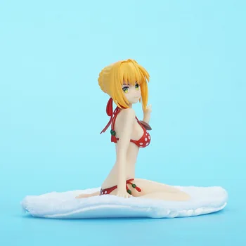 

Anime Fate Stay Night Fate Extella Saber Nero Swimsuit Ver PVC Action Figure Collectible Model doll toy 11cm