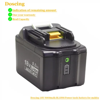 

BL1890B 18V 9000mAh Replacement Battery for Makita BL1850B BL1860 BL1840 BL1815 Cordless Drill with Single Cell Balance Protect