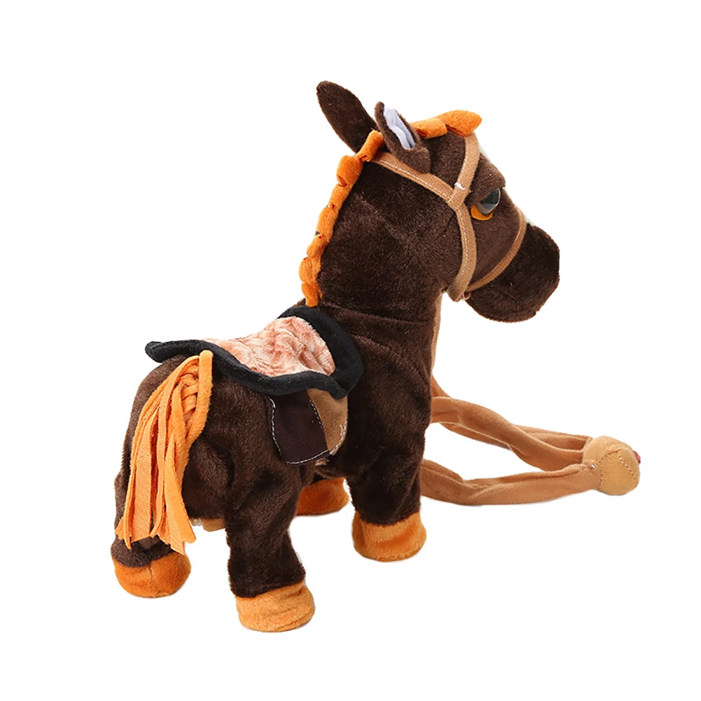 10inch Electric Plush Singing Walking Horse Ponyr Simulated Intelligent Kids Toy Children Birthday Gift New