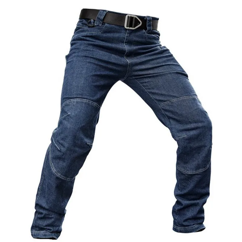 Men Tactical Denim Pants Jeans Trousers 