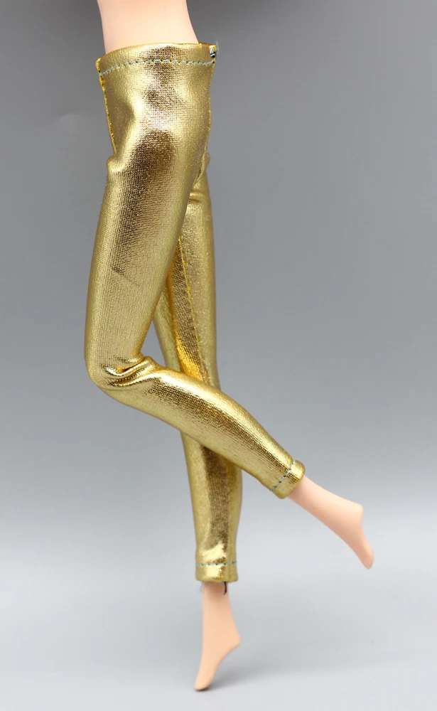 Candy Color Leather Elastic Bottom Pants Clothes Trousers 30CM Baby Gril 1/6 Doll Accessories 3PCS/lot