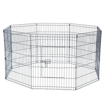 

24" Tall Wire Fence 30" Tall Wire Fence Pet Dog Cat Folding Exercise Yard 8 Panel Metal Play Pen