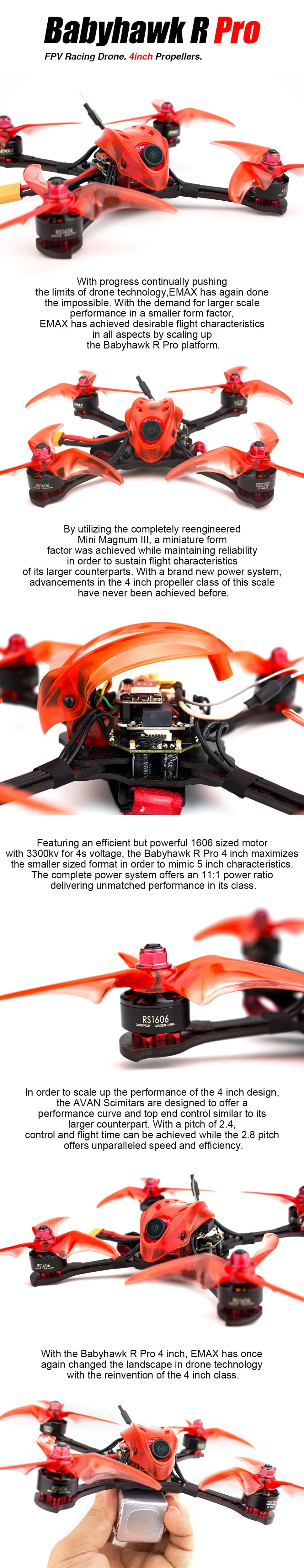 Батарея для Emax babyhawk R pro 4 дюйма F4 Mini Magnum III BLHeli32 3-6s RS1606 3300kv BNF Frsky D8 FPV гоночный Дрон