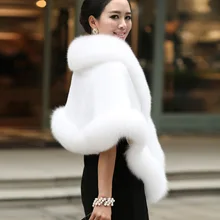 Модное зимнее теплое женское свадебное пальто Шраг болеро из искусственного меха